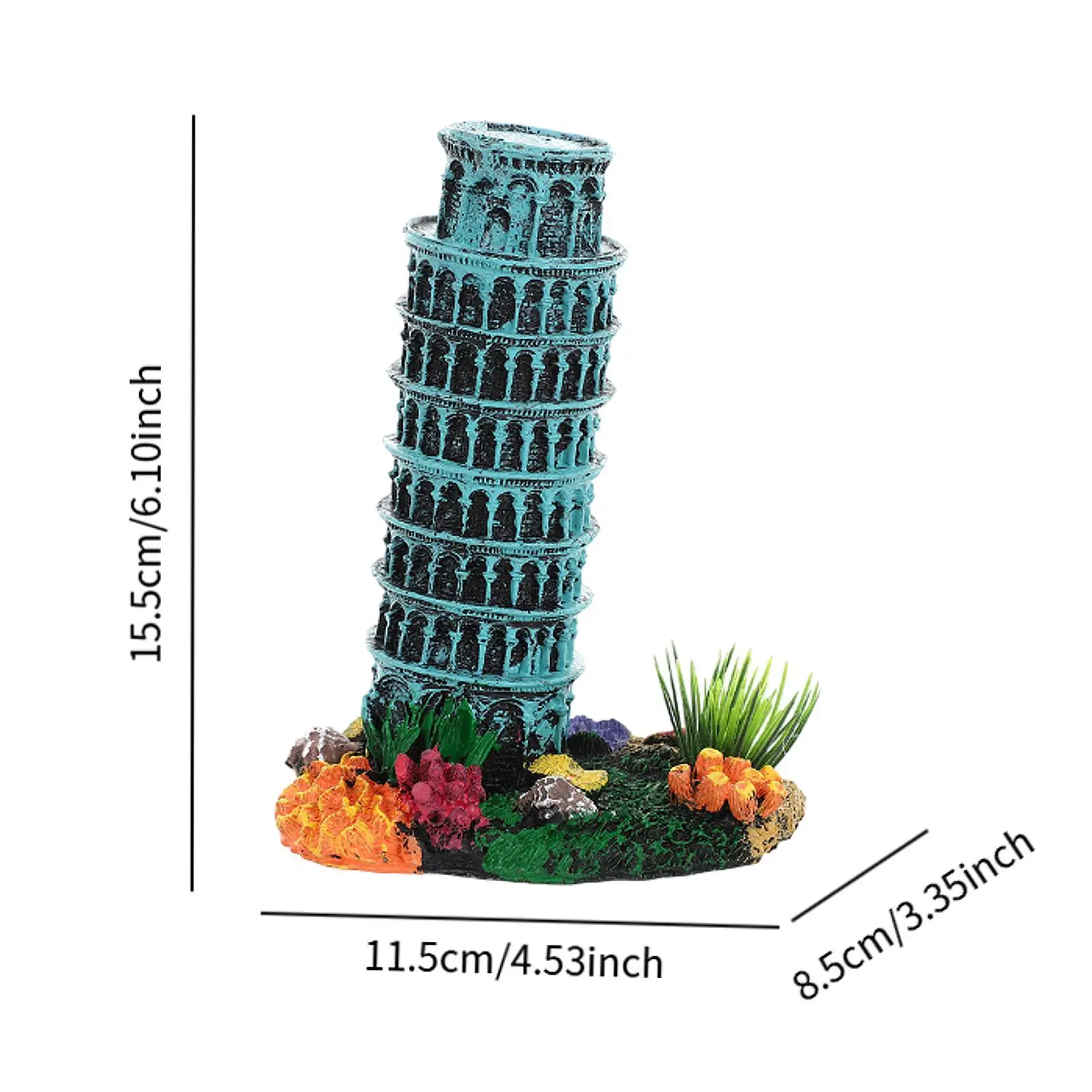 Aquarium Ornament Leaning Tower of Model Collectible Aquarium Accessory Creative Toy Fish Tank Scenery Decor for Party Favors