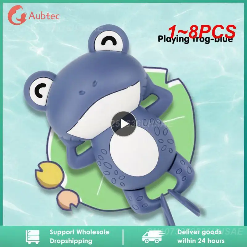 

1~8PCS Clockwork Frog Children's Bath Toy Automatic Swimming Toy Without Electricity Baby Bathing Interactive Toys Pools Water
