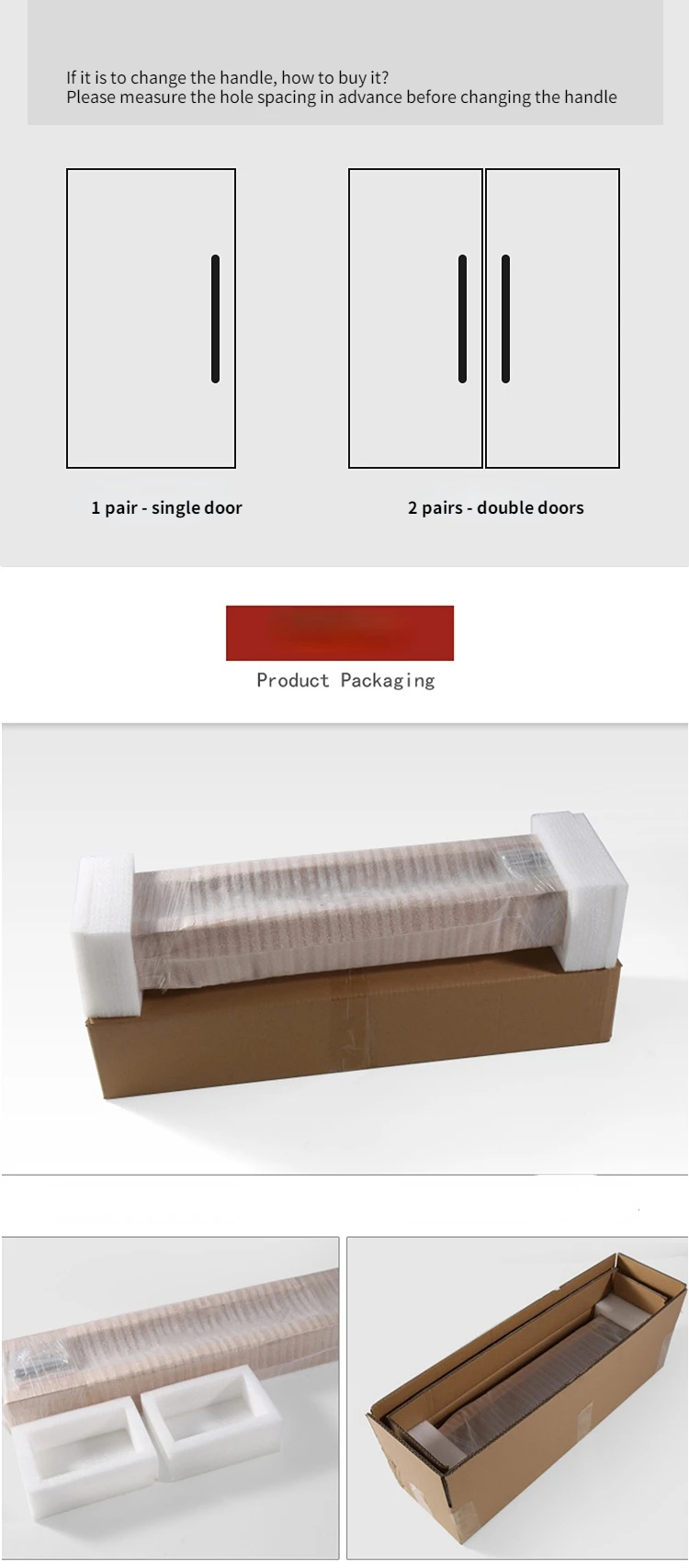 Description Picture 5 of itemTinyhob Modern Brass Long Door Handle / Villa Handle For Glass Double Single Sided Door Handles Furniture Hardware 60/80CM