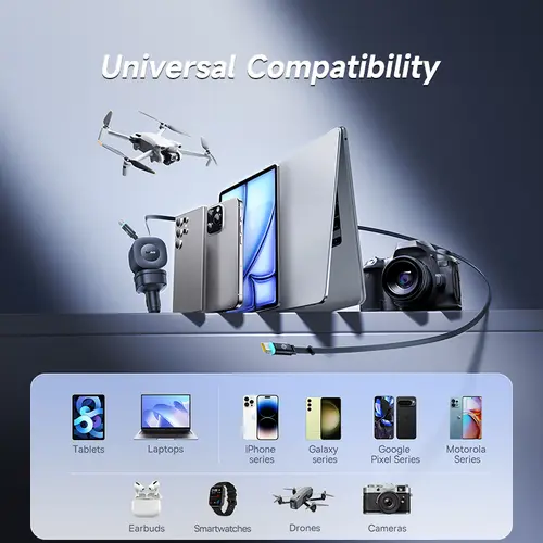 Baseus 240W Car Charger 4 Ports Built in Retractable Cable Fast Charging USB Type-C Car Phone Charger For Samsung iPhone Xiaomi - Image 5