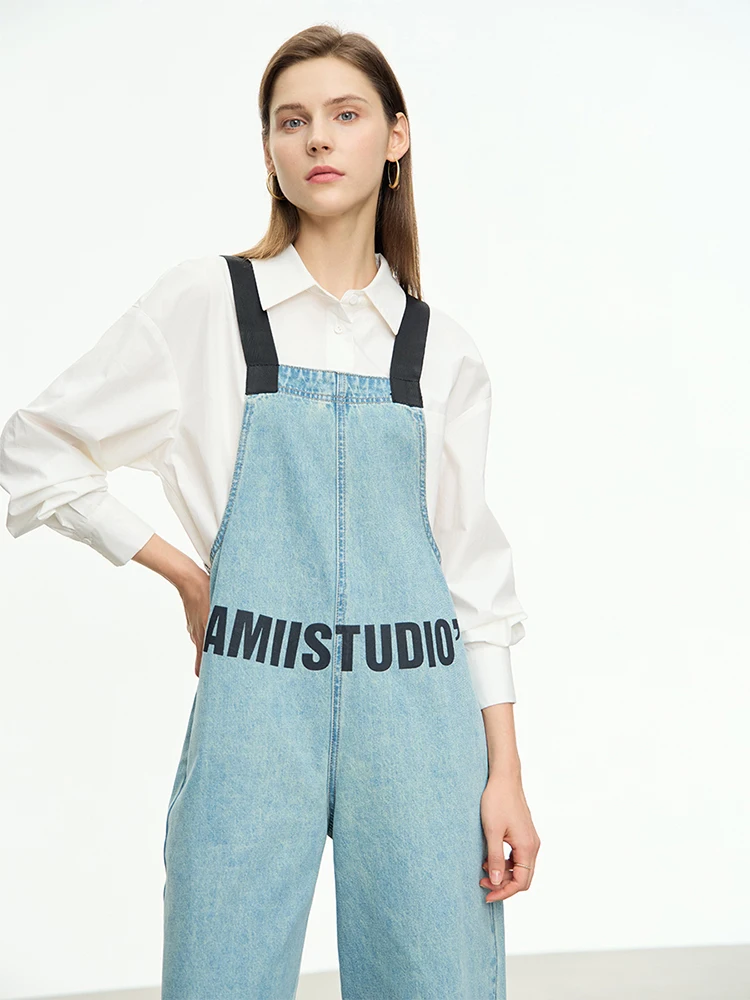 AMII Minimalism Women's Jumpsuit Printting 2023 Autumn New Hong Kong Style Casual Ankle-length Loose Female Trousers 12343165