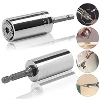 Universal 7-19mm Torque Wrench Head Socket Sleeve Multi Purpose Spanner Key Power Drill Adapter Magic Hand Tools Set 2