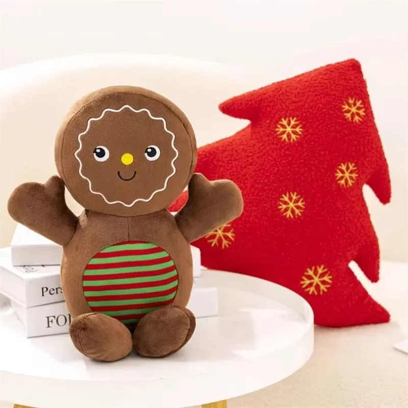 Gingerbread Man Plush Toy Christmas Tree Ornament Kids Birthday Gift Xmas Stocking Stuffer Soft Stuffed Animal Doll Home Decor