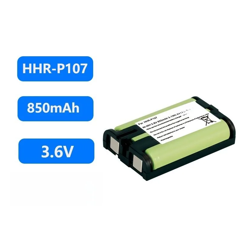 HHR-P104 HHR-P105 HHR-P107 3.6V 850mAh Ni-MH Rechargeable Battery for Panasonic