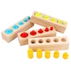 Montessori Colorful Socket Cylinder Block for Children Preschool Early Educational Toy Multicolor Building Blocks Wood Toys Gift 1