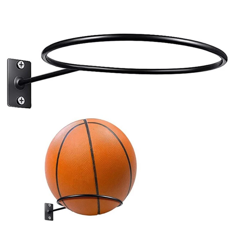 

Multi-purpose Basketball Football Display Shelf 5.3 Inch Wall Mounted Ball Holder Metal Storage Rack Home Decor