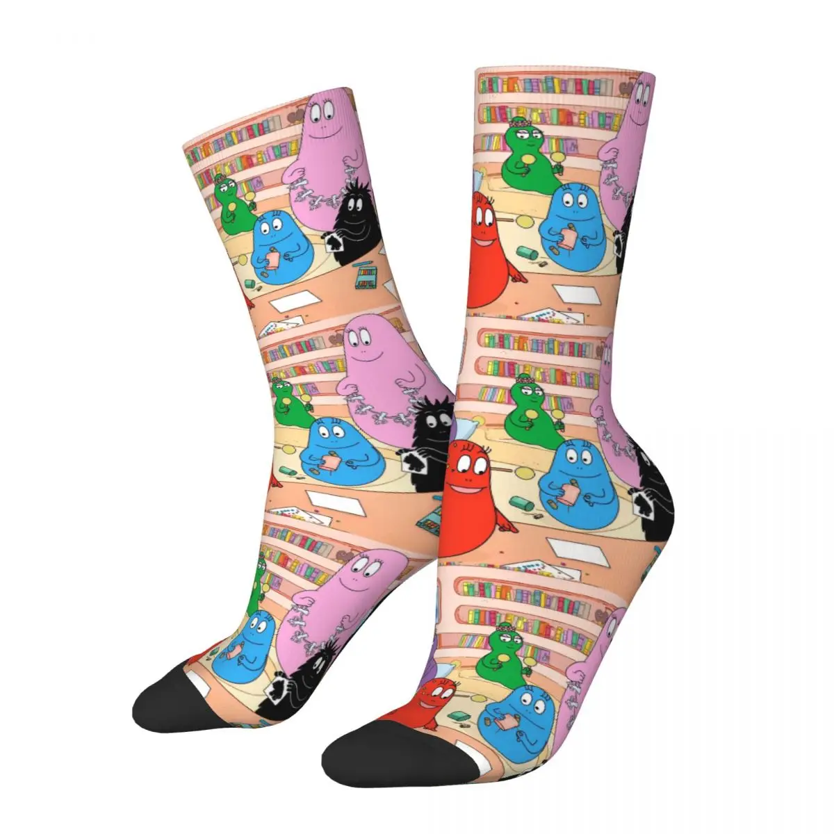 

Anime Cartoon Socks Men Women Fashion Les Barbapapa Family Socks Harajuku Spring Summer Autumn Winter Middle Tube Socks Gift