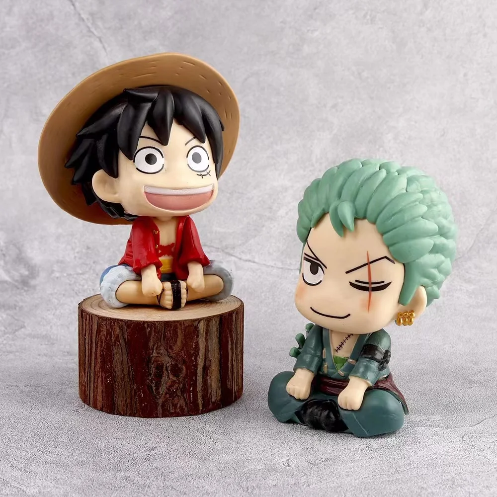 

2pcs One piece MIni luffy Roronoa ZoroAction Figure Nika Statue Anime Figurine Model Doll Collection Toy Gift Kids