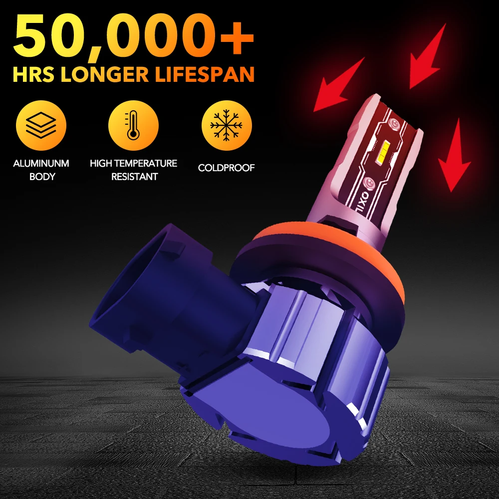 OXILAM 2Pcs 16000LM Fanless H11 LED Headlight Bulb Led Car Lights Led Lights Led Bulbs Led Headlights Led Car Headlights Car Headlamps Super Bright Car Head Light 9005 HB3 6500K HB4 9006 LED 12V 35W H8 H16JP