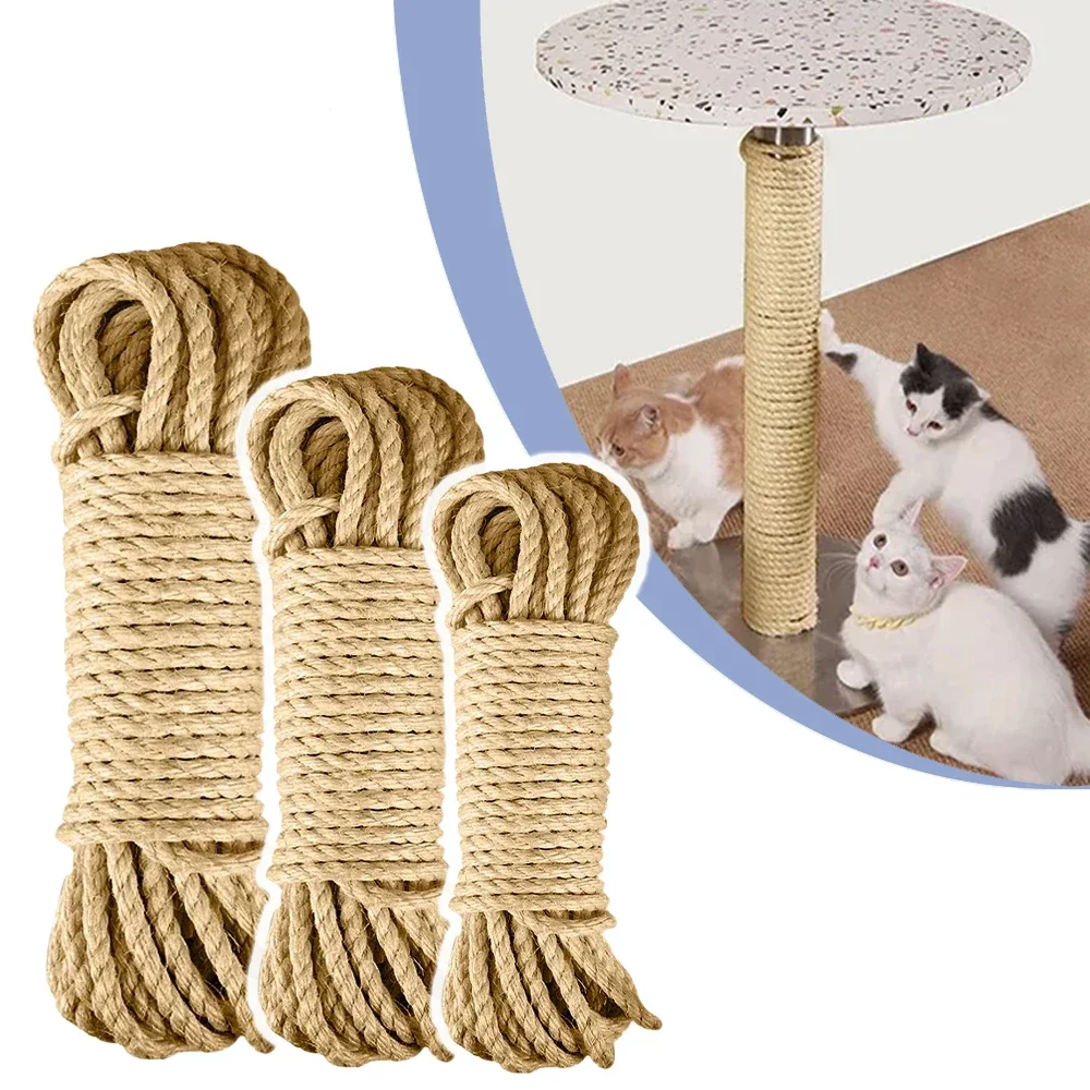 Corda In Sisal Naturale 50m X 6mm Per Tiragraffi Gatti - Resistente Ai Graffi, Protegge Mobili - Foto 10