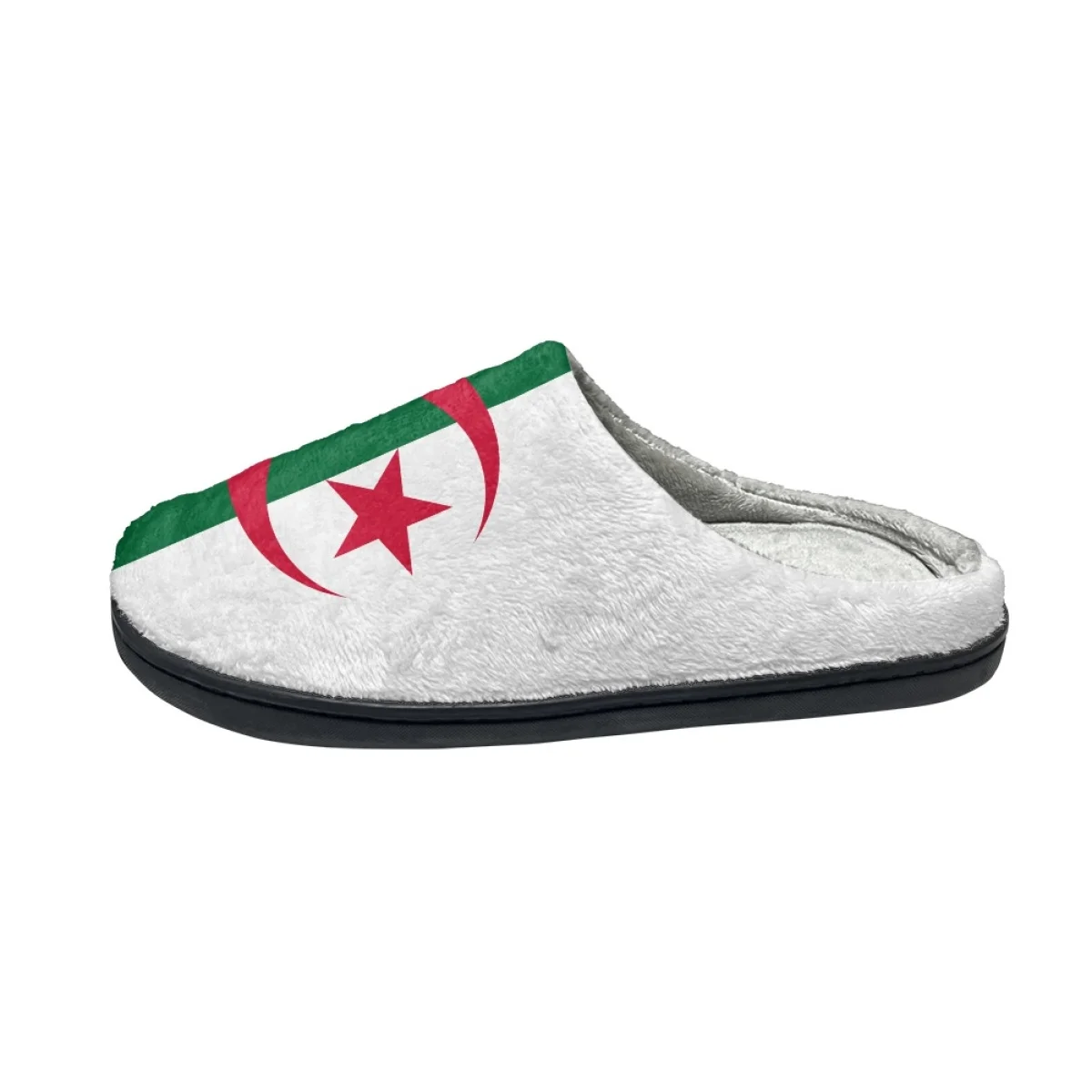 Fashion Algeria Flag Design Casual Men's Slippers Comfort Women Flats Cotton Slippers Autumn Winter Warm Couple Home Footwear