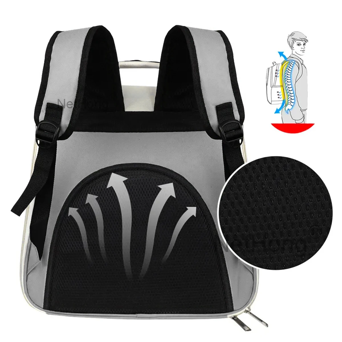 Fashionable Breathable Portable Cat Bag Double Shoulder Square Pet Backpack Foldable Outdoor Travel Pet Carrier Home Goods