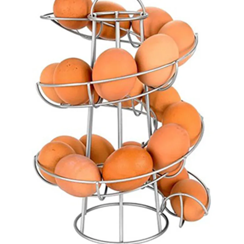 Egg Dispenser Spiral Storage Rack Egg Skelter Deluxe Spiraling Dispenser Basket Storage Space Multi-functional Rack Egg Rack 1