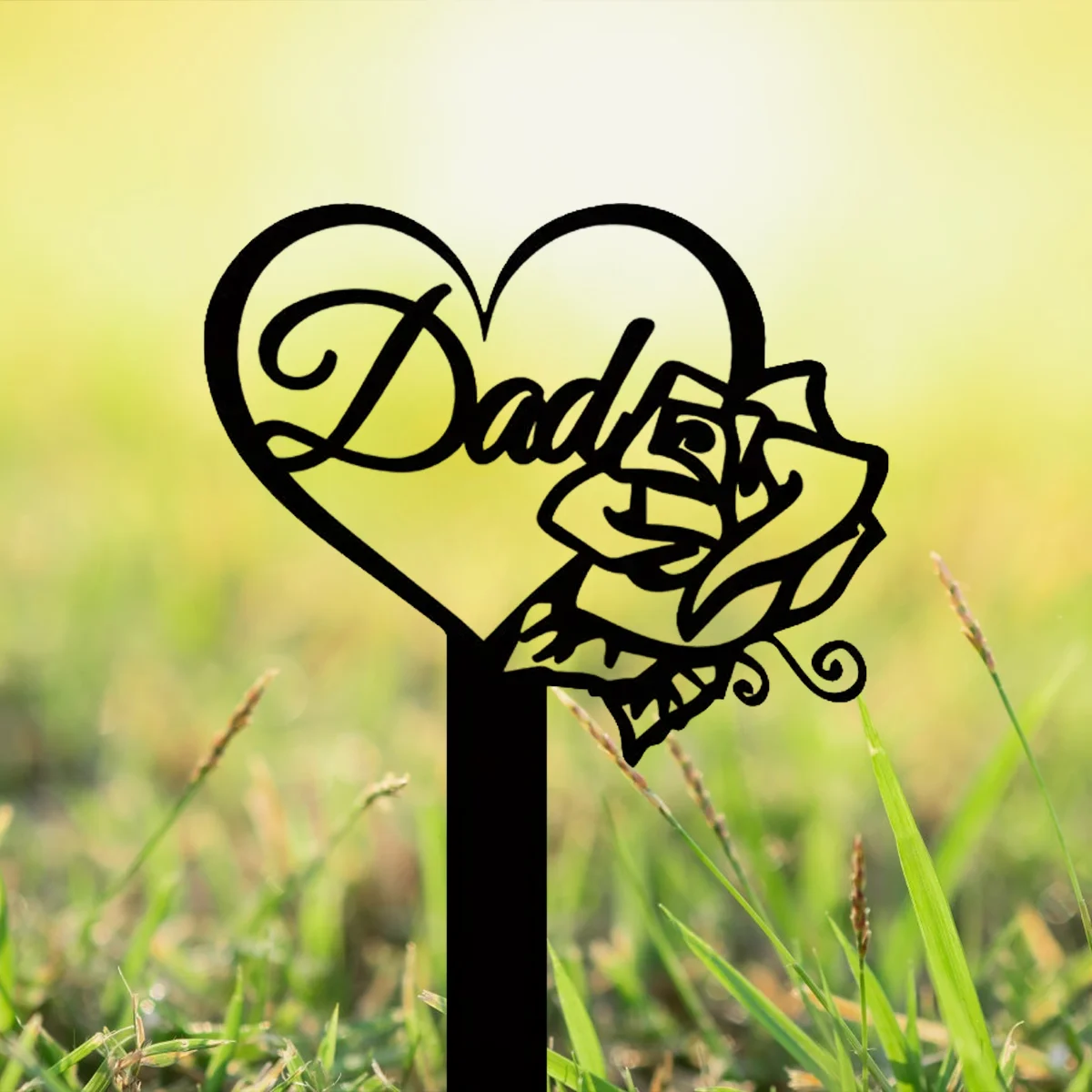 HelloYoung Memorial Grave Markers Heart Memorial Plaque Stake Sympathy Grave Plaque Stake Cemetery Garden garden art decor