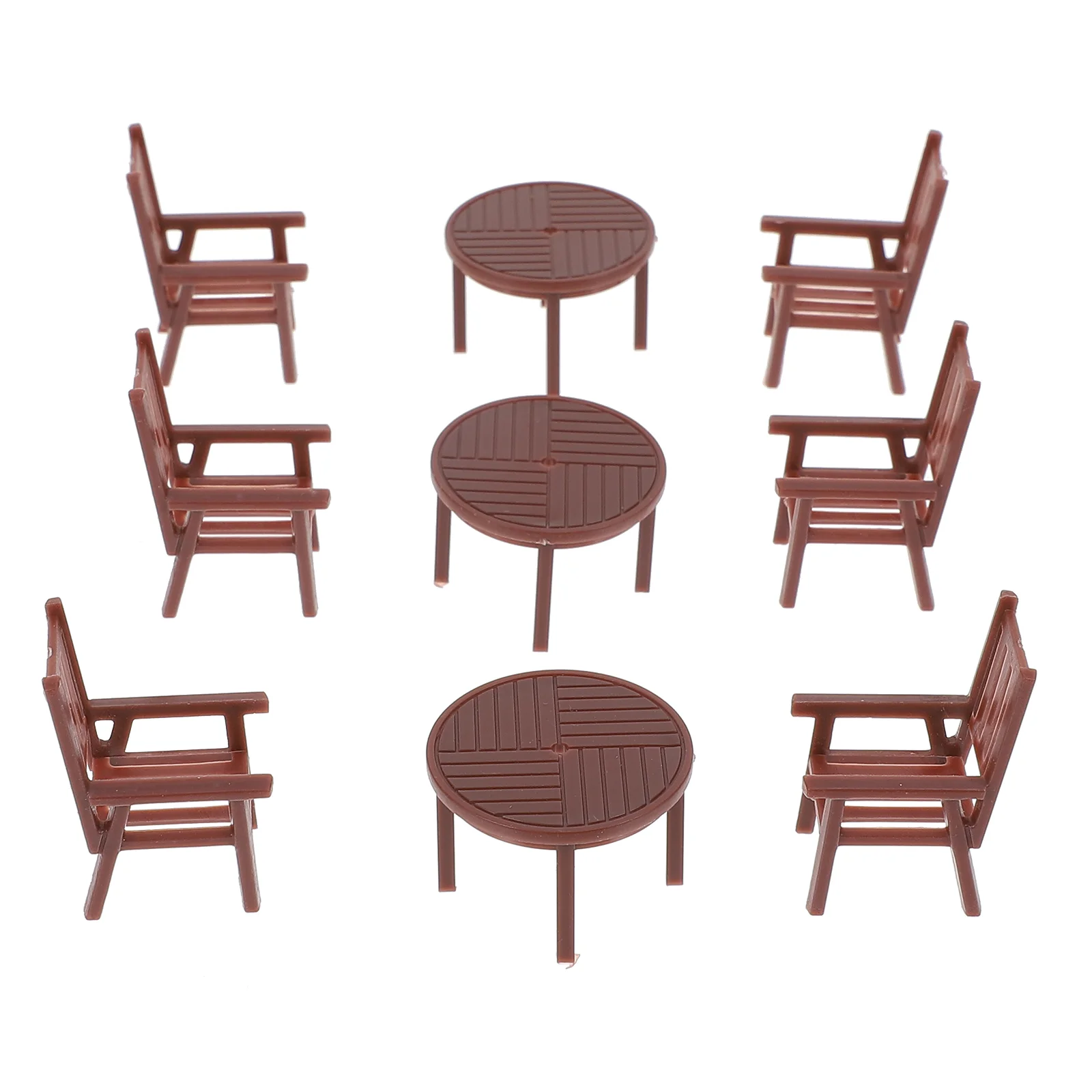

3 Sets Mini Table and Chairs Furnish Kids Plaything Toy Miniature Scene Furniture Model Exquisite Decor Sand House Accessories