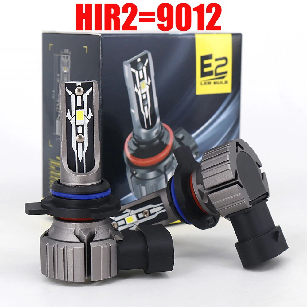 2PCS HIR2 9012 LED 헤드라이트 자동차 전구 6000K 화이트 고출력 12V 55W 캔버스 오류 없는 다이오드 램프 토요타 아우리스 2012-2018용