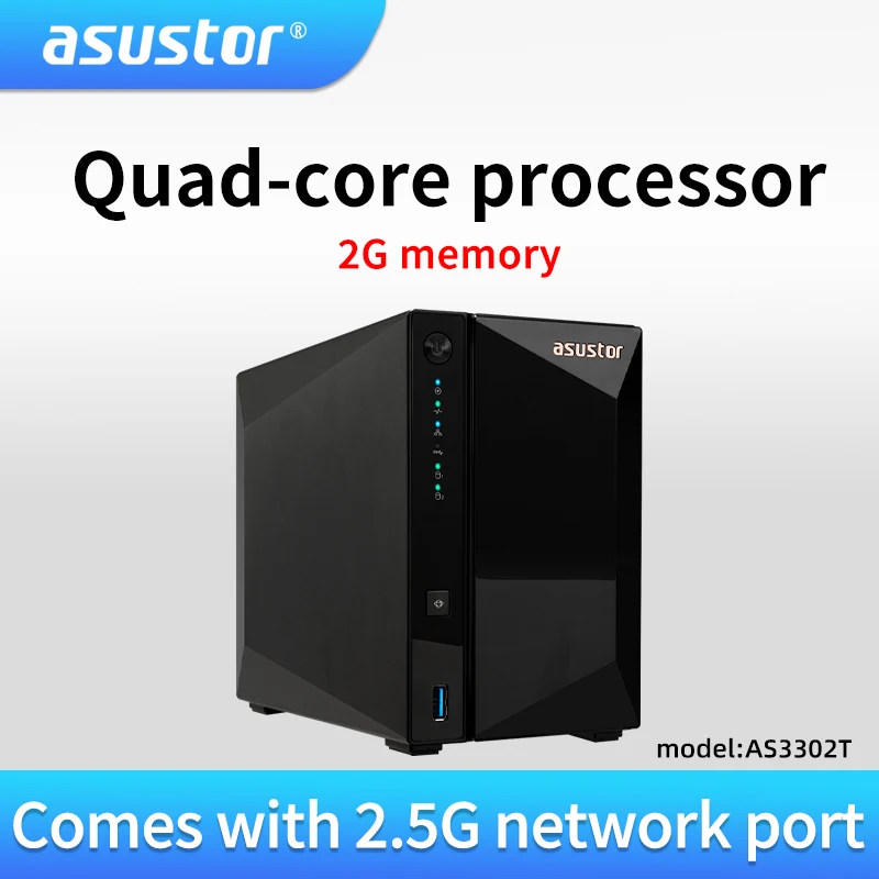 

Asustor AS3302T Nas Network Storage Server Home Personal Storage Private Cloud Disk Enterprise Data Sharing Backup Host Diskless