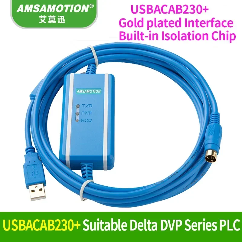 USB-DVP 적합한 델타 DVP PLC 프로그래밍 케이블, USBACAB230 ES EE SS 시리즈 통신