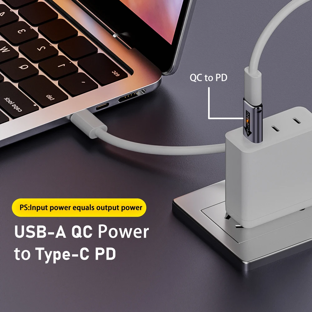 QC 4.0 USB 3.1-PD 타입 C 어댑터, USB A 수-USB C 암 어댑터, USB 3.1, 10Gbps, USB A-C 어댑터, 충전기 케이블 커넥터
