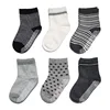 6 Pairs Kids Socks Striped Star Pattern Non-slip Floor Socks For Toddler Baby Boys Socks 3
