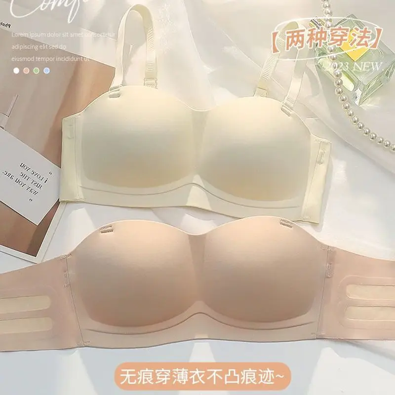

Strapless Tube Top Bra For Women Non-slip Push-up Small Breast Bra Summer Seamless Invisible Beauty Back Wrap Bra Bra