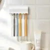 1PC - Wall mounted toothbrush holder storage rack, non perforated bathroom toothbrush storage rack 5