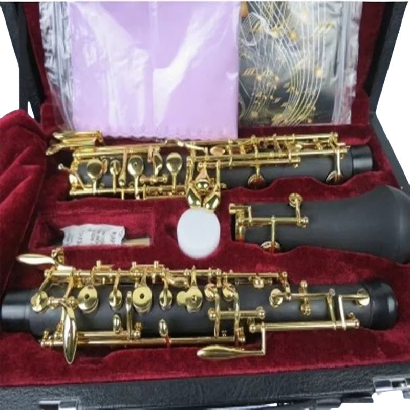 Excellent semiautomatic composite wood concert oboe,gold-plating C key
