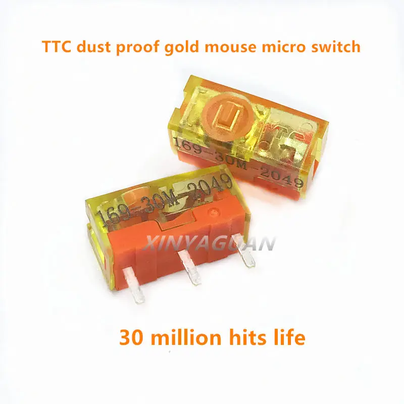 

2Pcs~100Pcs New arrival TTC dustproof gold mouse micro switch gold contactor 30 millions click Mouse maintenance Button