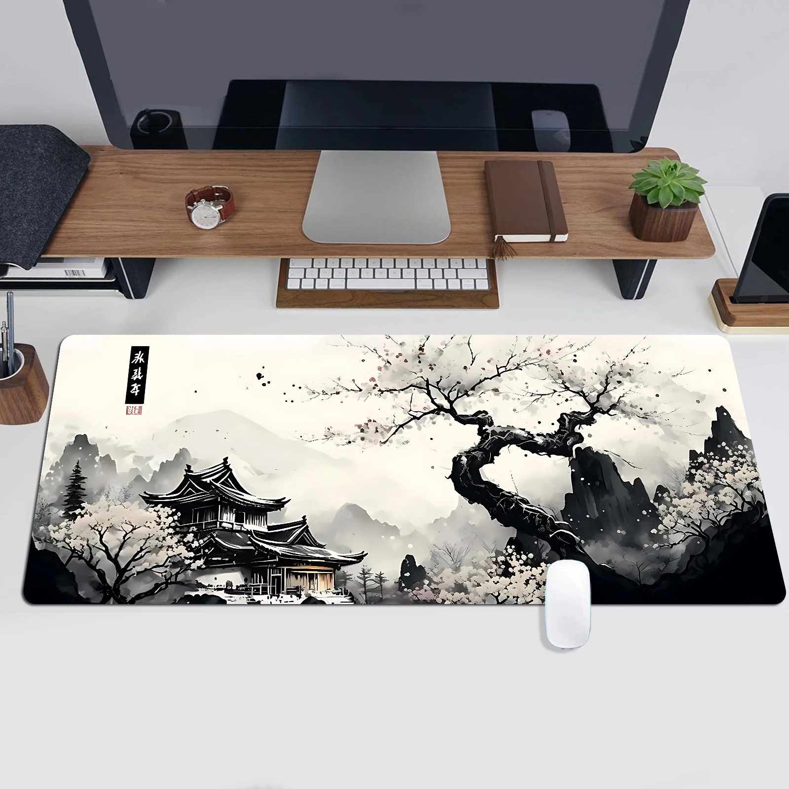 Landscape ink painting Mouse Pad Desk Pad Mouse Mat Game Mouse pad Gift Mouse Pad Anti-Slip Rubber Base Extended Keyboard Pad 4