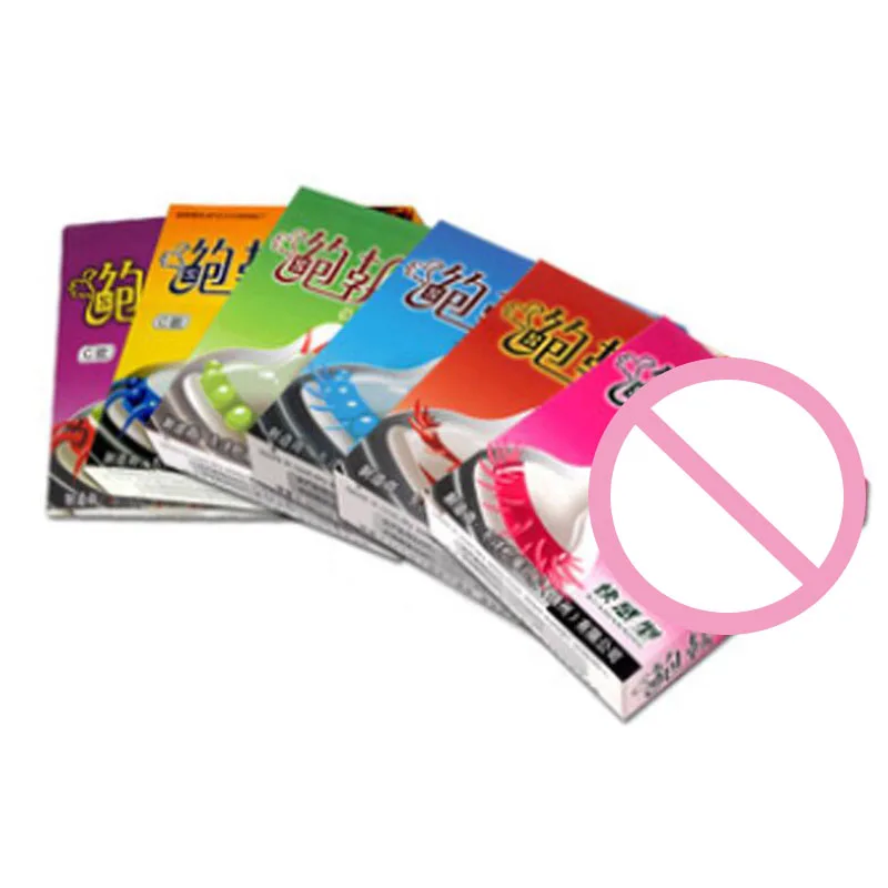 Adult Condoms 6PCS Condoms Adult Sex Products High Sensation Class Female G-spot Vaginal Stimulation Condoms Multi Kind Sophora Viciifolia Set