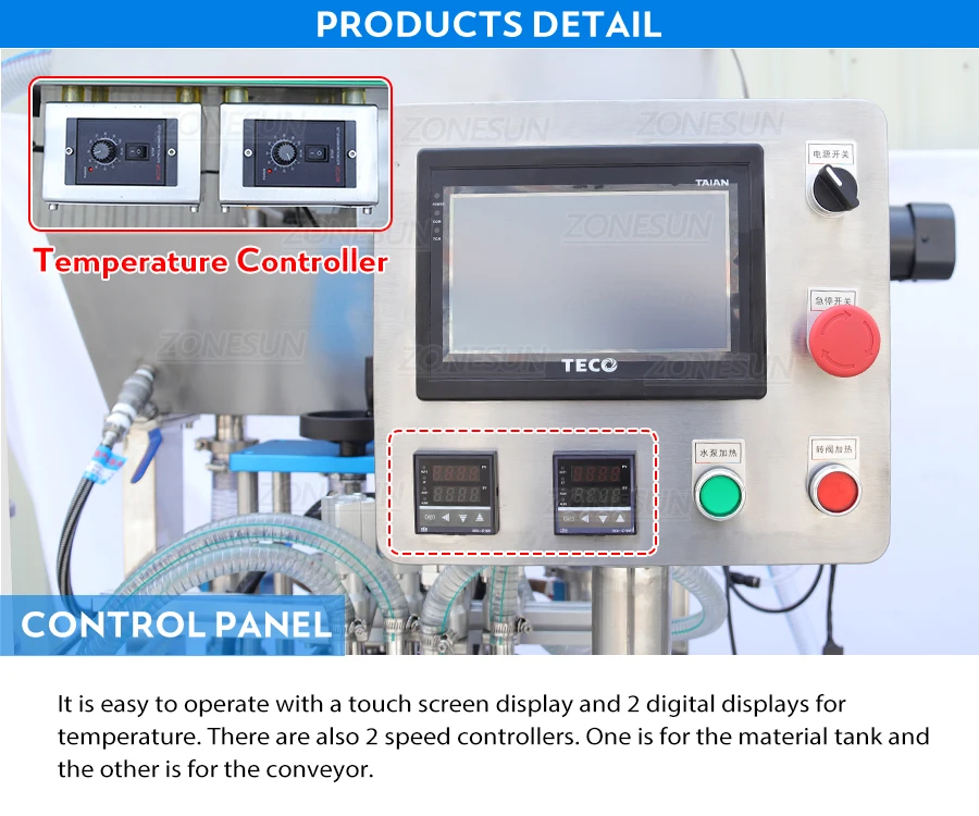 ZONESUN ZS-YTCT4P Automatic Constant Temperature Paste Piston Filling Machine