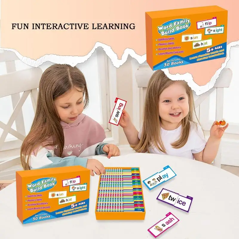 Phonics Flash Cards Rhyme Flashcard Read And Rhyme Flipping Books Vocabulary Word Families Flash Card Educational toys