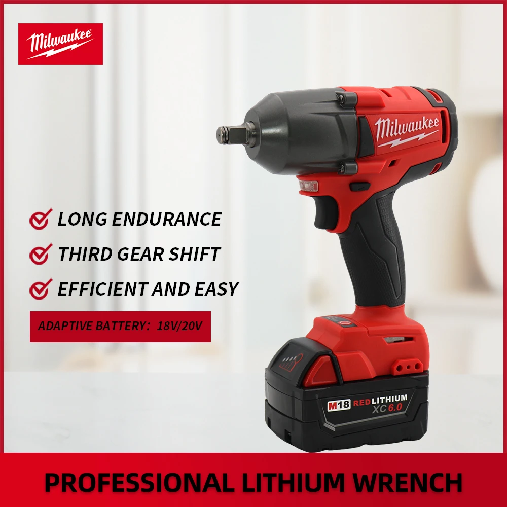 Milwaukee Mid-Torque Impact Professional Wrench 18V Lithium Battery Electric Cordless High Speed Car Truck Repair Power Tools 3