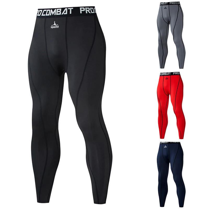 Men Bodybuilding Pants Fitness Compression Leggings Train Workout Outfit Male Muscle Alive Elastic Skinny Tights Casual Sports Pants