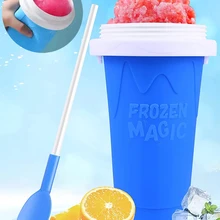 Quick-Frozen Smoothies Cup Homemade Milkshake Bottle Silicone Ice Maker Fast Cooling Cups Ice Cream Slushy Bottle Kichen Tools