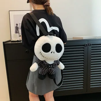 잭 스켈링턴 봉제 어린이 배낭, 크리스마스 전 악몽, 만화 인형 가방, 어린이 할로윈 사탕 배낭 장난감
