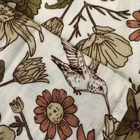 70% Bamboo+30% Cotton Muslin Swaddles Baby Blankets Newborn Bedding Blanket Feeding Cover Flower Baby Blanket Diaper 2