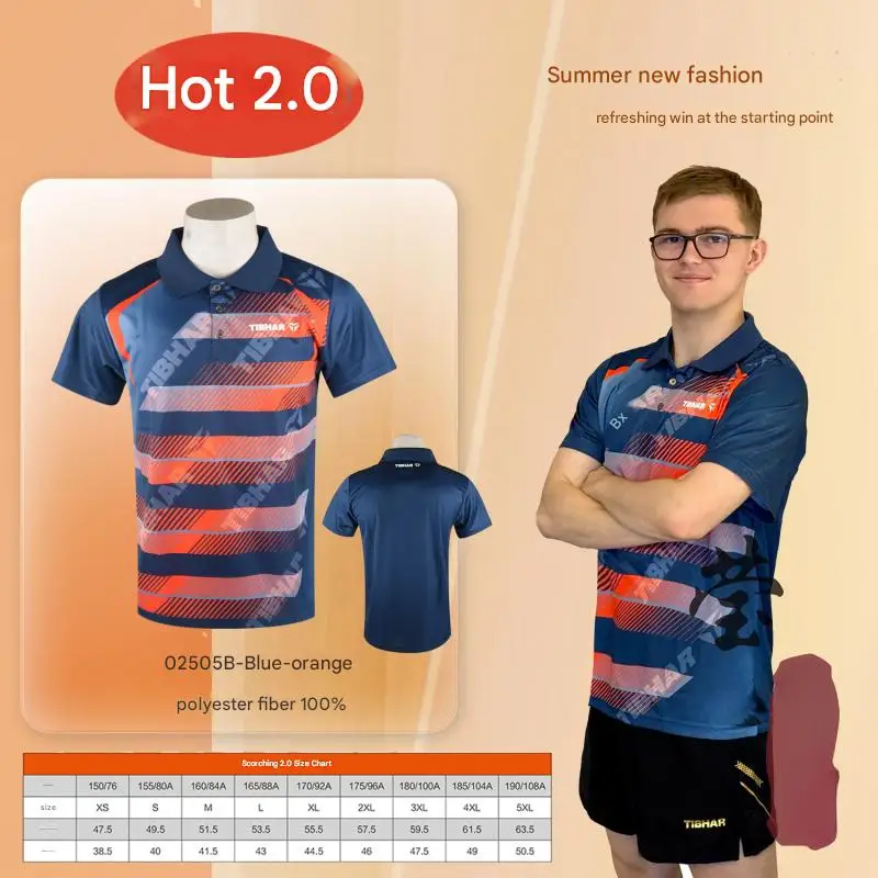 TIBHAR table tennis polo clothes, tennis suits,short sleeve kids men women quick dry sports t-shirts