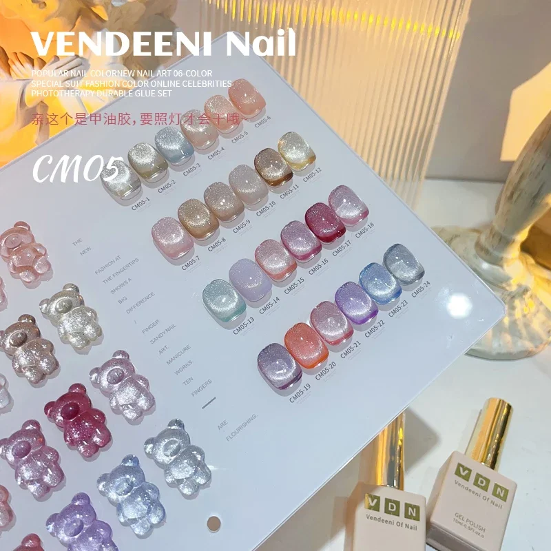 New Summer Cat Eye Reflective Gel Polish Semi Permanent Varnish Soak Off Magnet Uv Gel Candy Crystal Cat's Eye Nail Art 3