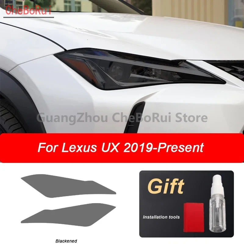 

Car Headlight Protective Film Front Light Transparent Smoked Black TPU Sticker For Lexus UX UX250h UX200 2019 2020 Accessories