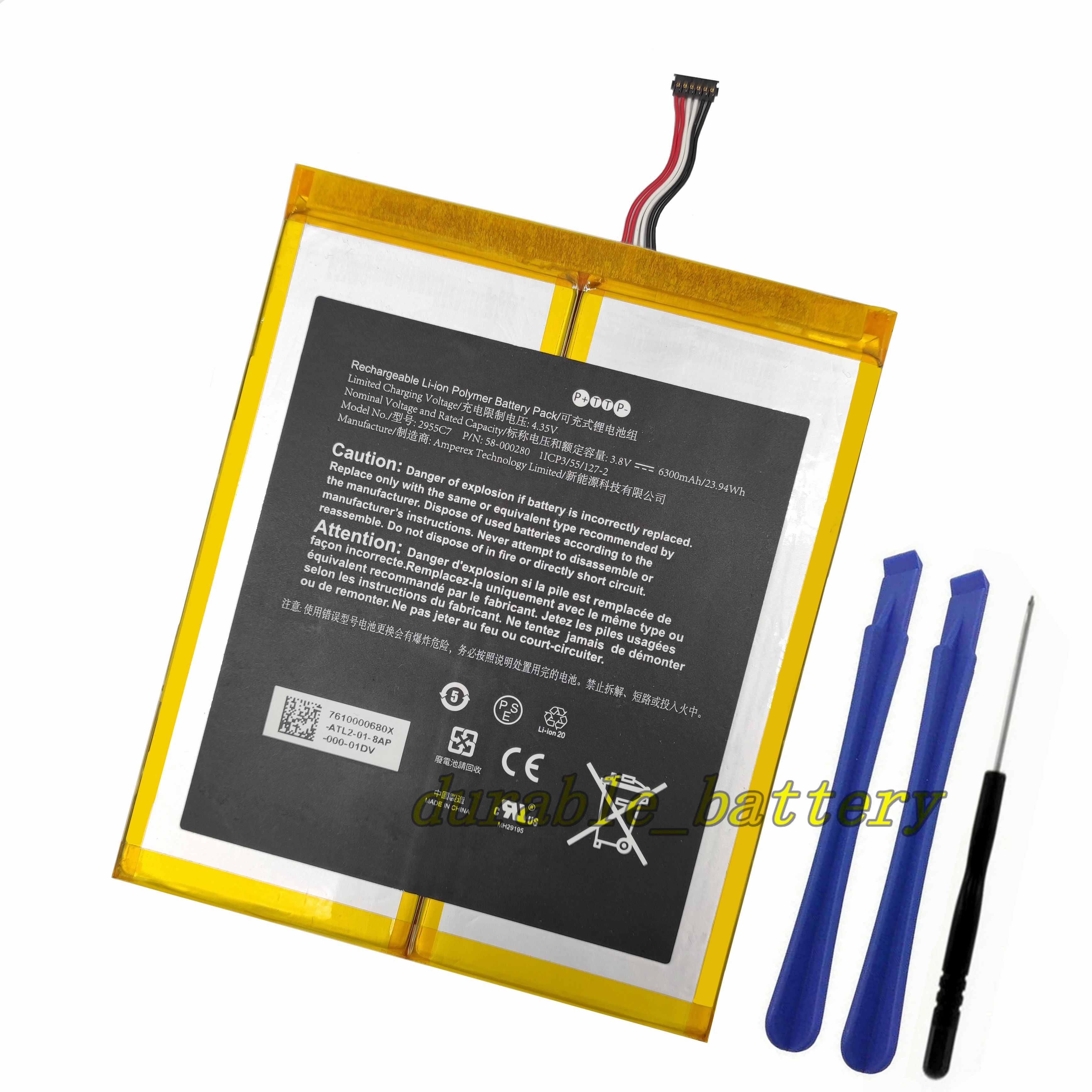 Weihang Bateria 58000280 2955c7 26s1015 A2110 para Kindle Fire hd 10 9th Gen 10.1 Modelo M2v3r52023 Liberação