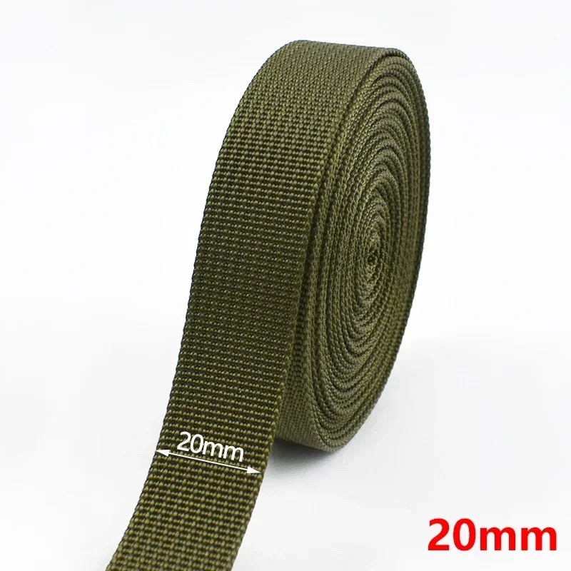 Durable Army Green Nylon Webbing Tape for DIY Sewing and Craft Projects