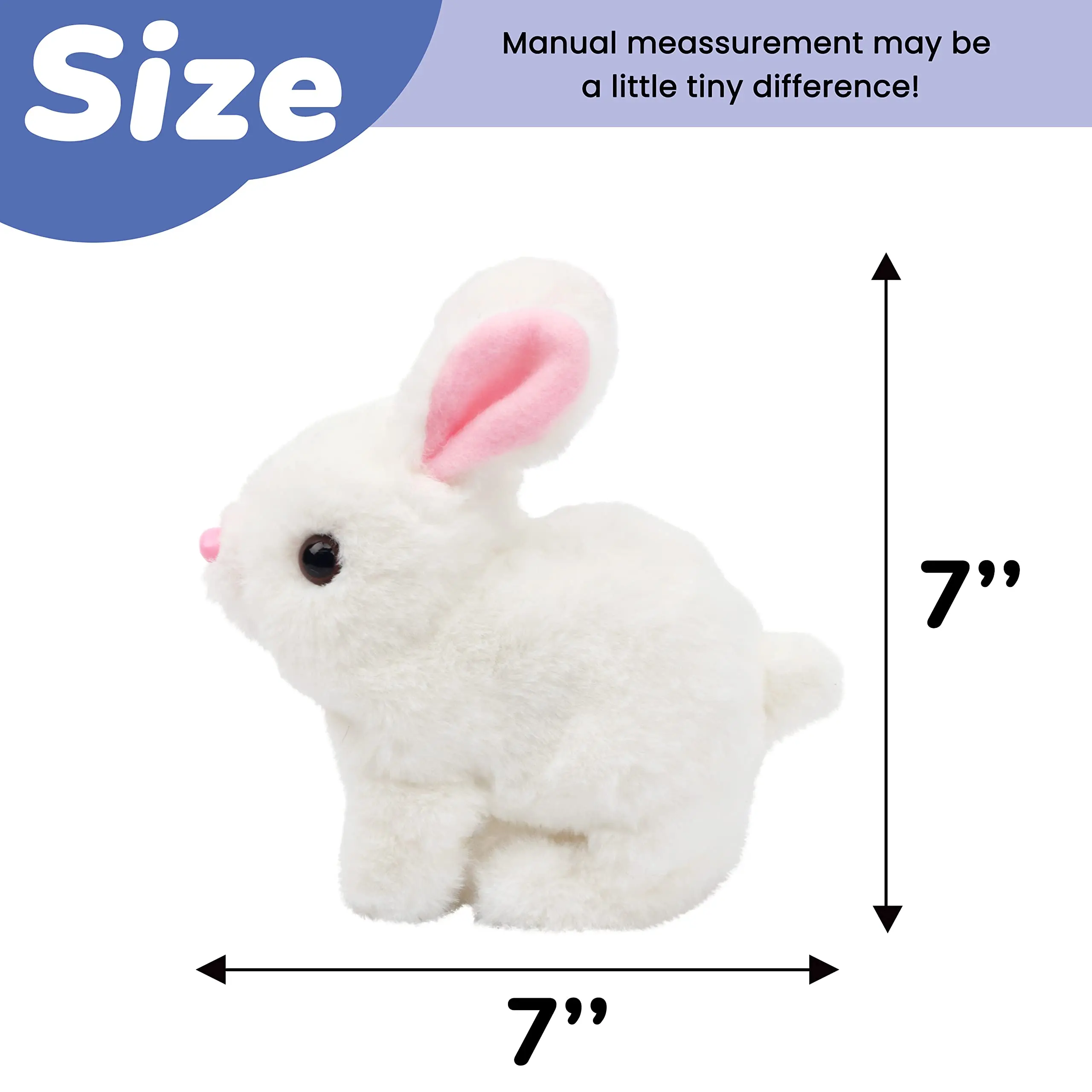 Moving & Sound Bunny Plush Toy, Interactive Hopping Rabbit with Animated Features-Perfect Toddler Birthday Gift Idea