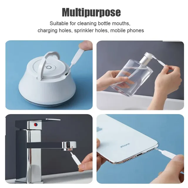 Petite brosse en Nylon, pomme de douche, trou de téléphone portable, brosse de nettoyage des espaces, outils de nettoyage ménager, fournitures Gadgets 5