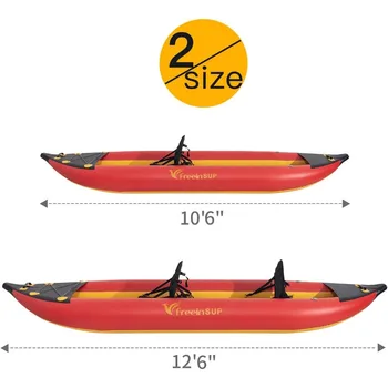 1-2 Person Professional Series Lightweight Inflatable Kayak Sit-in Kayak Set with Paddle  Seat | Fin  High Output Air Pump 2