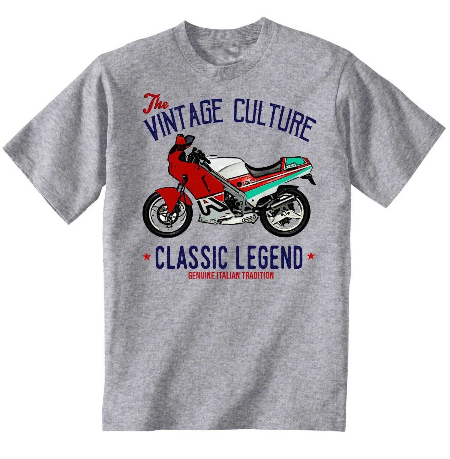 Vintage Moto Italiana Aprilia Af1 125 Nuova Maglietta In Cotone