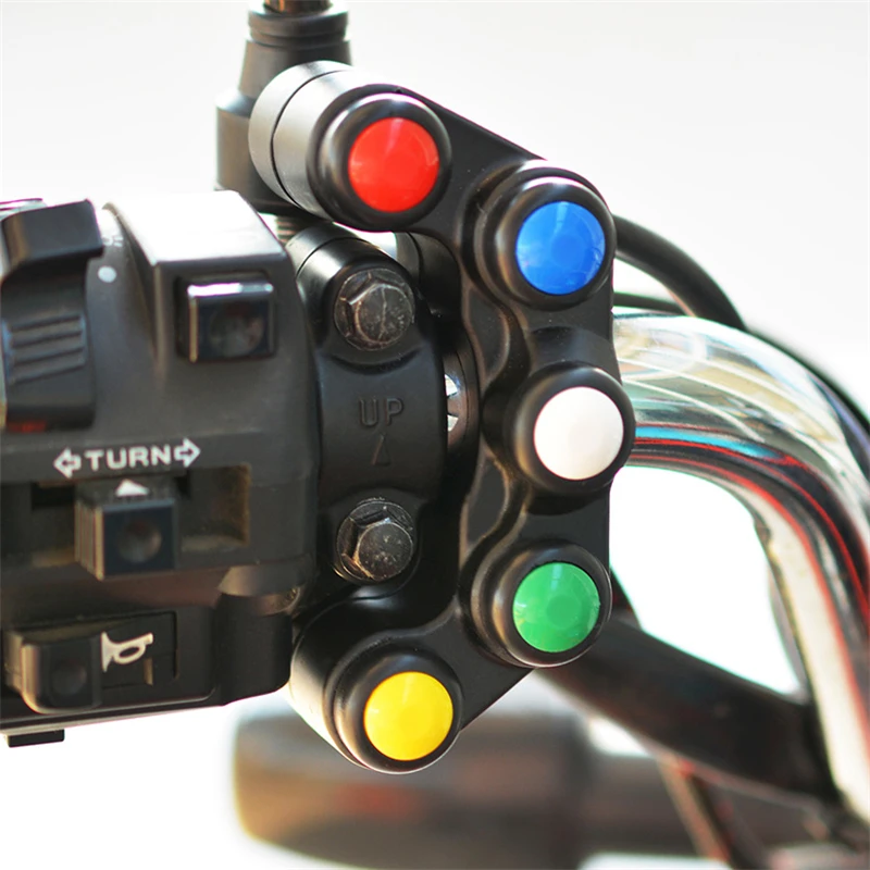 

Universal DIY 5 Button Array Motorcycle Switches Race Bikes 22mm Handlebar Switches