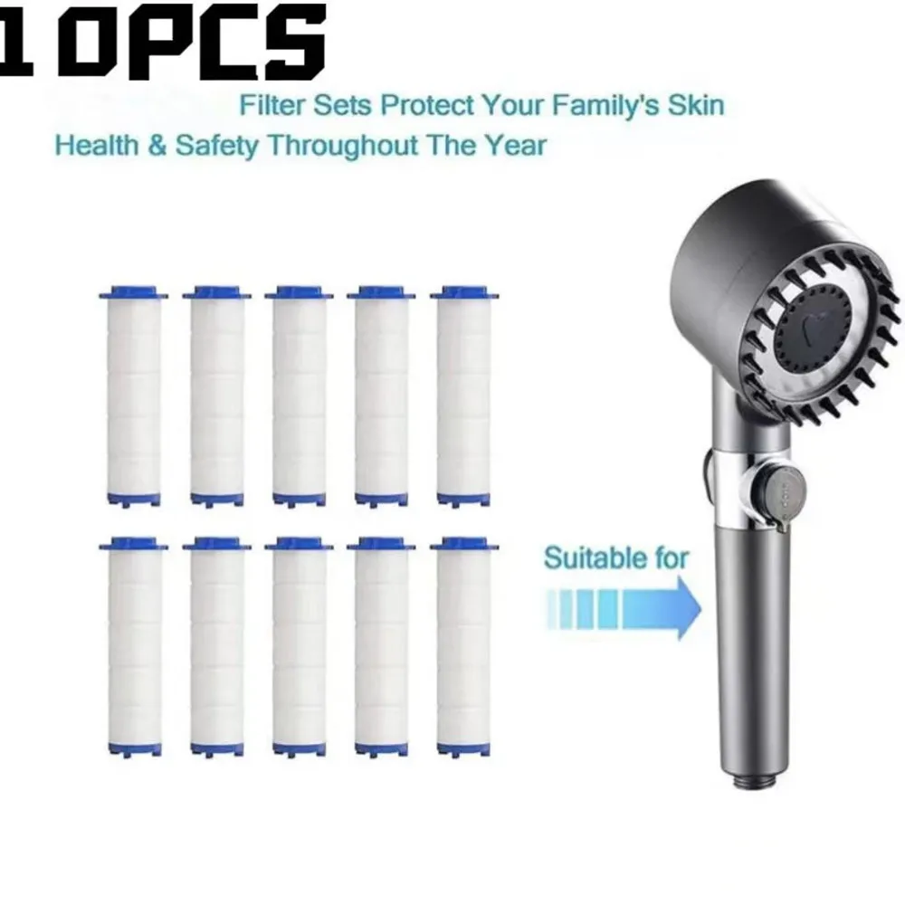ไส้กรองฝักบัวสำรอง 10 ชิ้นสำหรับฝักบัวแบบถือ - ไส้กรองน้ำฝักบัวประสิทธิภาพสูงเพื่อขจัดคลอรีน ฟลูออไรด์ และน้ำกระด้าง 1