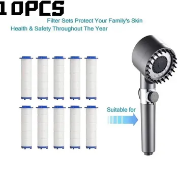 ไส้กรองฝักบัวสำรอง 10 ชิ้นสำหรับฝักบัวแบบถือ - ไส้กรองน้ำฝักบัวประสิทธิภาพสูงเพื่อขจัดคลอรีน ฟลูออไรด์ และน้ำกระด้าง 1