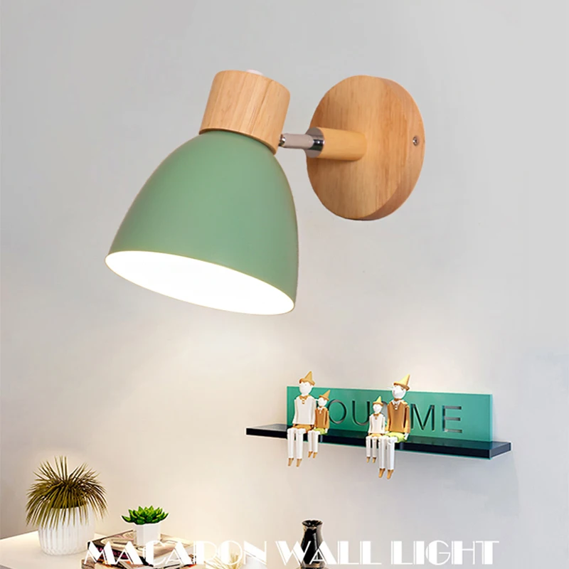 LED Wall Lamp Wall Sconces Light Bedside Nordic modern E27 wood sconce indoor lighting home decor bedroom living room kitchen